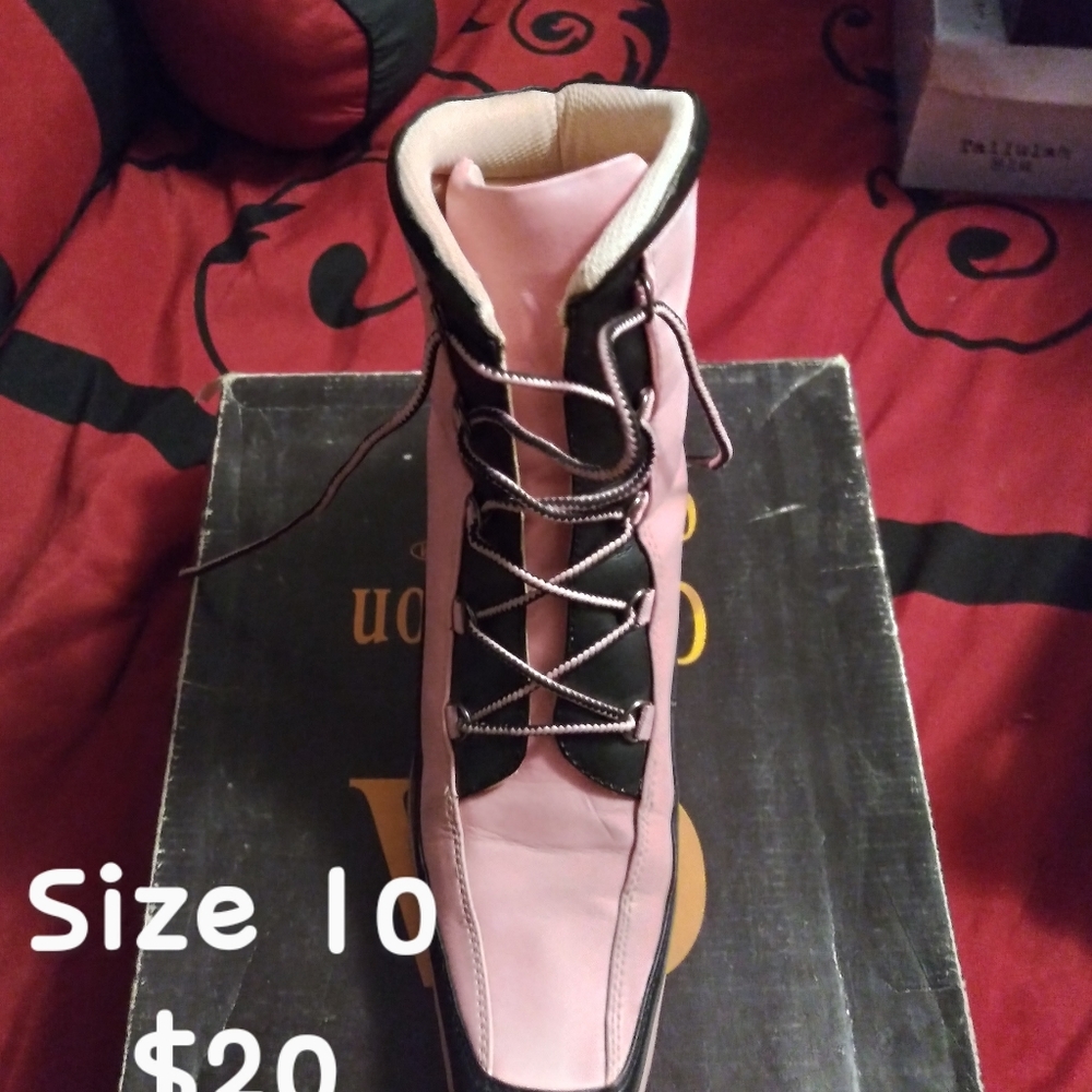 Pink ankle boots